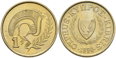 Кипр 1 цент 1996 KM 53.3 никель латунь 4174-1168