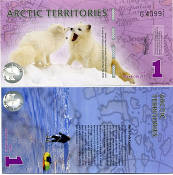 Антарктика (Антарктида) 1 доллар 2012 песцы бумага UNC (пресс) 449-9-1