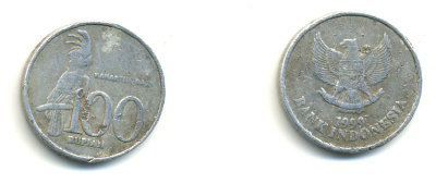 Индонезия 100 рупий 1999 черный пальмовый какаду KM 61 алюминий 176-934