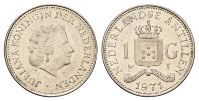 Нидерландские Антильские острова (Нидерландские Антилы) 1 гульден 1971 Юлиана (1948-1980) KM 12 никель 4671-1134