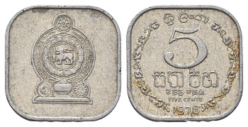 Шри-Ланка 5 центов 1978 KM 139a алюминий 4684-851
