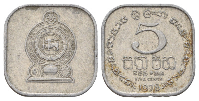 Шри-Ланка 5 центов 1978 KM 139a алюминий 4684-851