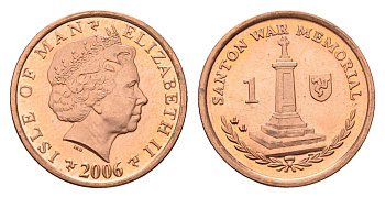 Остров Мэн 1 пенни 2006 KM 1253 сталь плакированная медью UNC 4649-1056
