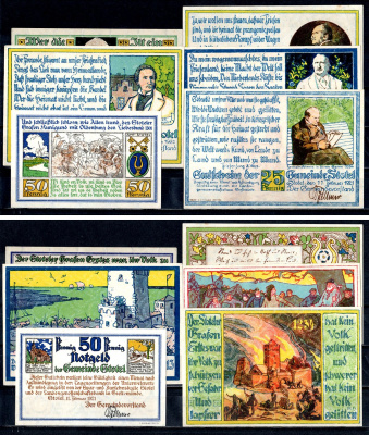 Штотель (Пруссия, Ганновер) полный набор из 12 нотгельдов (25 и 50 пфеннигов) ND Mehl Grabowski 1278.1 и 2 бумага UNC (пресс) 7556-59-1-1