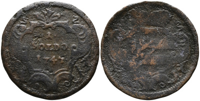 ИТАЛИЯ, ГОРИЦИЯ 1 СОЛЬДО 1747 KM 2 медь 4387-917