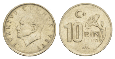 Турция 10000 лир 1996 Кемаль Ататюрк KM 1027.1 медь цинк никель 4648-911