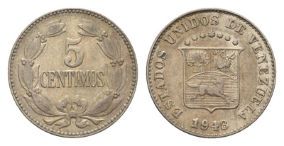 Венесуэла 5 сентимо 1948 Y 29a медно-никель 4668-1017
