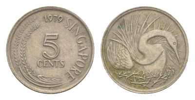 Сингапур 5 центов 1979 KM 2 медно-никель 4640-551