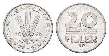 Венгрия 20 филлеров 1986 BP KM 573 алюминий 4664-1225