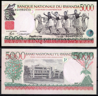 Руанда 5000 франков 1998 Pick 28 a бумага UNC (пресс) 7214-22-1-2