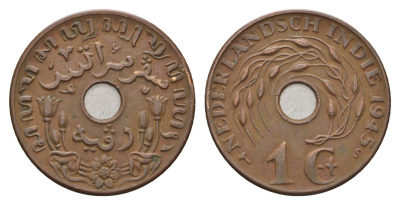 Нидерландская Восточная Индия 1 цент 1945 KM 317 бронза 4678-845