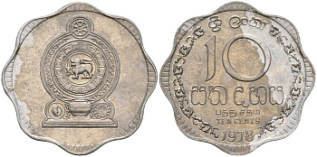 Шри-Ланка 10 центов 1978 KM 140a алюминий 4135-1233