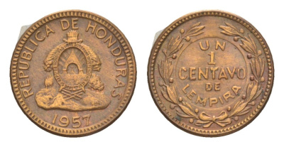 Гондурас 1 сентаво 1957 KM 77.2 бронза 4644-245