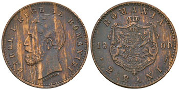 Румыния 2 бань 1900 B, Кароль I (1881-1914) KM 27 медь 4615-344