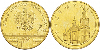 Польша 2 злотых 2007 MW, серия города Польши, Пшемысль (Przemysl) KM 618 латунь UNC M19-04