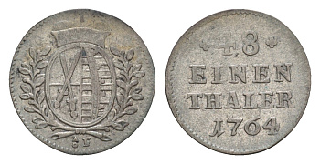 Саксония 1/48 талера 1764 IFoF, Фридрих Август I (1763-1806) KM 966 серебро 1515-242