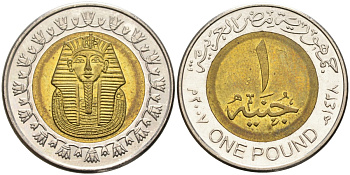 Египет 1 фунт 2007 KM 940а биметалл 4586-1015