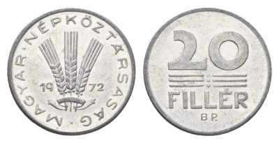Венгрия 20 филлеров 1972 BP KM 573 алюминий aUNC 4664-1135