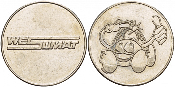 ЕВРОПА ЖЕТОН НА МОЙКУ АВТОМОБИЛЯ ND WESUMAT белый металл 4544-747