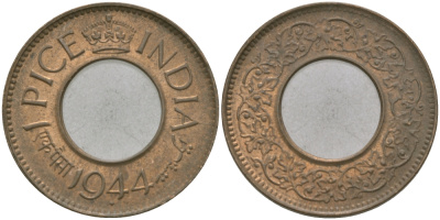 Британская Индия 1 пайс 1944 Георг VI (1936-1952) KM 533 бронза 33-1043