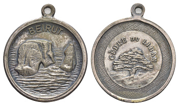 Ливан жетон города Бейрут вес 12,3 гр, диаметр 30 мм белый металл 4645-1022