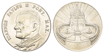 Ватикан медаль в честь избрание папой римским Иоанна Павла II ND (1978) Иоанн Павел II, Площадь Святого Петра, диаметр 35 мм, вес 15,8 гр медно-никель плакированный серебро 4117-1043