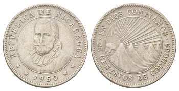 Никарагуа 25 сентаво 1950 KM 18.1 медно-никель 4624-245