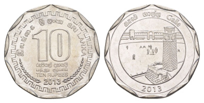 Шри-Ланка 10 рупий 2013 серия административные округа Шри Ланки, Галле KM 196 нержавеющая сталь UNC 4635-941