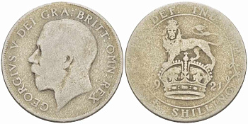 Великобритания 1 шиллинг 1921 Георг V (1910-1936) KM 816a, Spink 4023А серебро 108-1112