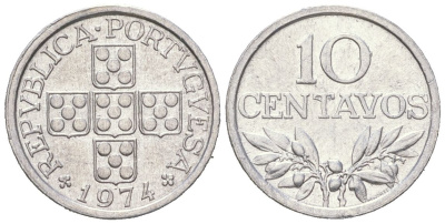Португалия 10 сентаво 1974 KM 594 алюминий UNC 4151-944
