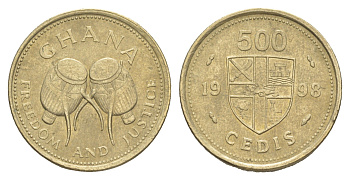 Гана 500 седи 1998 KM 34 никель латунь 4642-153