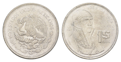 Мексика 1 песо 1985 KM 496 нержавеющая сталь UNC 4166-735