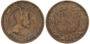 Канада 1 цент 1903 Эдуард VII (1901-1910) KM 8 бронза 4556-413