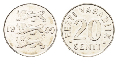 Эстония 20 сентов 1999 KM 23a сталь плакированная никелем UNC 4668-639