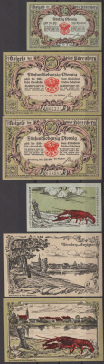 Неренберг полный набор из 3 нотгельдов (50 и 75 пфеннигов) 1920 Mehl Grabowski 979.5a бумага UNC (пресс) 7556-24-1-2