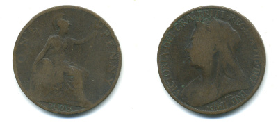 Великобритания 1 пенни 1898 Виктория (1837-1901) KM 790, Spink 3961 бронза 4383-535