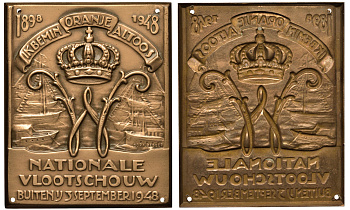 НИДЕРЛАНДЫ ПЛАКЕТКА 1898 - 1948 НИДЕРЛАНДЫ МОРСКАЯ ДЕРЖАВА 3-4-2-33