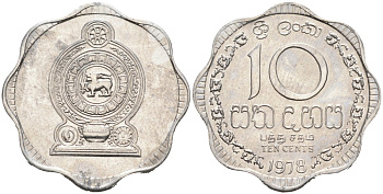 Шри-Ланка 10 центов 1978 KM 140 a алюминий 83-411