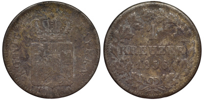Бавария 1 крейцер 1870 Людвиг II (1864-1886) KM 487 серебро 75-1553