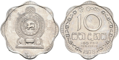 Шри-Ланка 10 центов 1978 KM 140 a алюминий 83-411