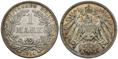 Германия 1 марка 1914 A KM 14 серебро 4172-442