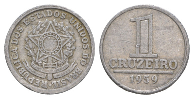 Бразилия 1 крузейро 1959 KM 570 алюминий 4656-1252