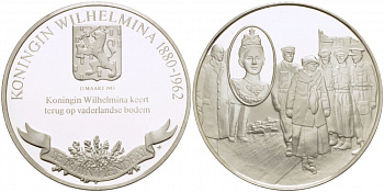 Нидерланды медаль ND серия великие правители, принц Фредерик Генрих Оранский (1584-1647), 36 мм, 17,5 гр  серебро  PROOF  1082-8-13