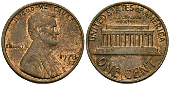 США 1 цент 1978 Линкольн KM 201 медь цинк 4136-157