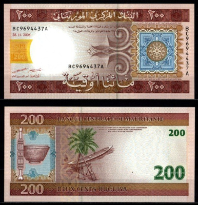 Мавритания 200 угий 2006 Pick 11 b бумага UNC (пресс) 7214-61-3-1