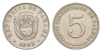 Панама 5 сентесимо 1993 KM 23.2 медно-никель 4644-115