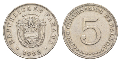 Панама 5 сентесимо 1993 KM 23.2 медно-никель 4644-115
