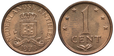 Нидерландские Антилы 1 цент 1973 Юлиана (1948-1980) KM 8 бронза UNC 4118-922