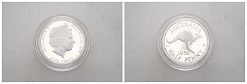 Австралия 5 центов 1999 Шедевр в серебре - 1939 г. ? пенни KM 481 серебро PROOF 11-132-14