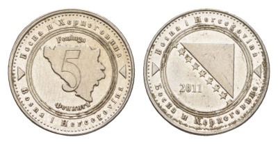 Босния и Герцеговина 5 фенингов 2011 KM 121 сталь плакированная никелем 4649-1267